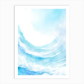 Blue Ocean Wave Watercolor Vertical Composition 83 Art Print