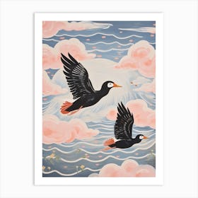 Vintage Japanese Inspired Bird Print Coot 1 Art Print