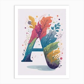 Colorful Letter A Illustration 116 Art Print