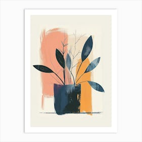 Zebra Plant Minimalist Illustration 5 Art Print