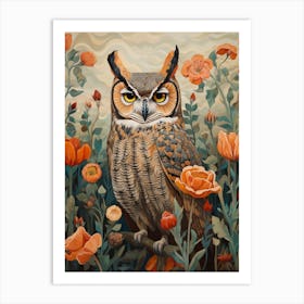 Great Horned Owl 4 Detailed Bird Painting Art Print