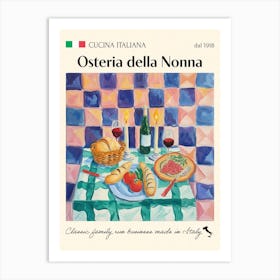 Osteria Della Nonna Trattoria Italian Poster Food Kitchen Art Print