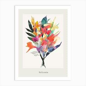 Heliconia 1 Collage Flower Bouquet Poster Art Print