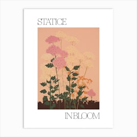 Statice In Bloom Flowers Bold Illustration 4 Art Print