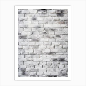 Old White Brick Wall Art Print