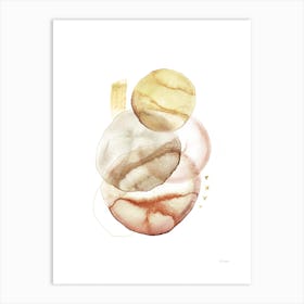 Turns In Brown Beige And Gold Art Print