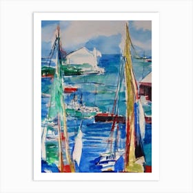 Port Of Basseterre Saint Kitts And Nevis Abstract Block harbour Art Print