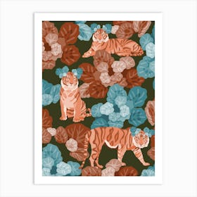 Tigers In The Saxifraga Jungle Art Print