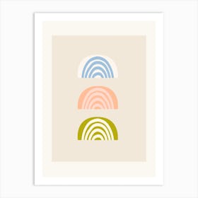 Abstract Cute Rainbows Art Print