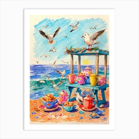 Tea On The Beach Art Print