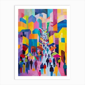 Colorful City Street Art Print