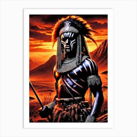 Zulu Warrior Portrait Art Print