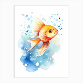 Fish Watercolour In Autumn Colours 3 Art Print