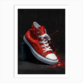 Red Converse All Star Art Print