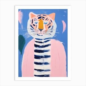 Playful Illustration Of Tiger For Kids Room 2 Art Print