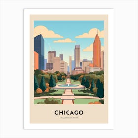 Millennium Park 3 Chicago Travel Poster Art Print