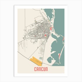 Cancun Map Poster Art Print