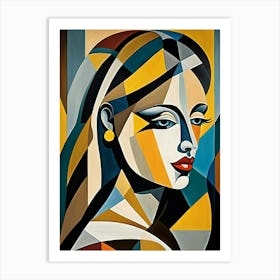 Woman Portrait Cubism Pablo Picasso Style (11) Art Print