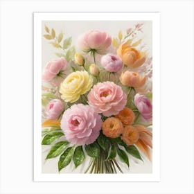 Peonies In A Vase 6 Art Print