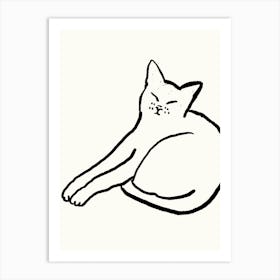 Good Morning Monochrome Cat Art Print