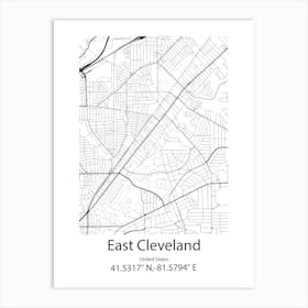 East Cleveland,United States Minimalist Map Art Print