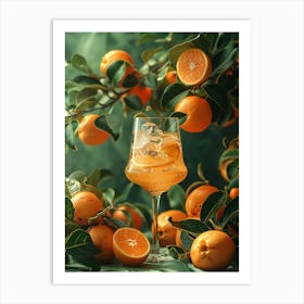 Aperol Spritz Art Print Tangerine Cocktail Art Print