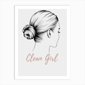 Clean girl pink black and white wall art 2025 Art Print