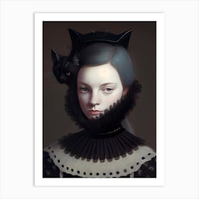 Miss Black Kitty Art Print