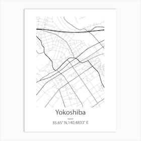 Yokoshiba,Japan Minimalist Map Poster