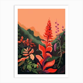 Boho Wildflower Painting Downy Rattlesnake Plantain 2 Art Print