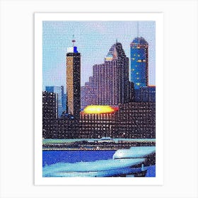 Tampa, City Us  Pointillism Art Print