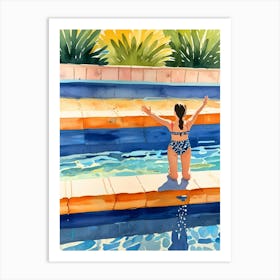 Swimming In The Pool Art Print