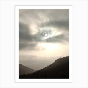 Sun Rising Over A Mountain Art Print