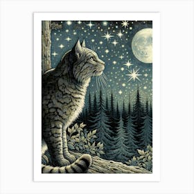 Cat At Night, I'll Be There, One Day! Art Print