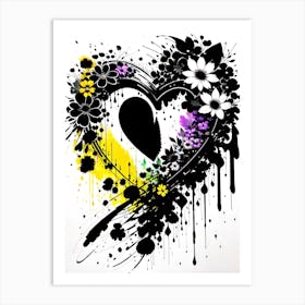 Heart With Flowers Art Print