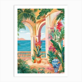 Mediterranean beach view Art Print