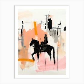 Black Horse Style Abstract Art Print