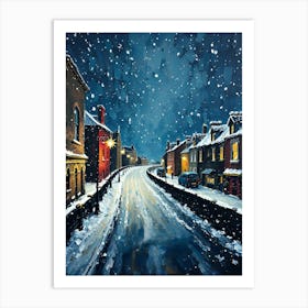 Snowy Street Art Print