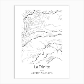 La Trinite,France Minimalist Map Art Print