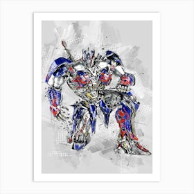 Optimus Prime Portrait Art Print