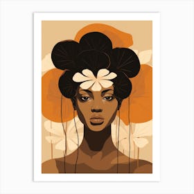 Black Woman With Flowers 1 Art Print