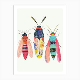 Colourful Insect Illustration Fly 8 Art Print