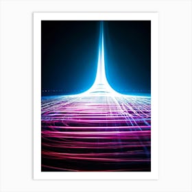 Abstract Vector Representation Of A Futuristic Concept Warp Lines Glowing With Neon Hues Converging (5) Art Print