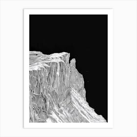 Cadair Idris Mountain Line Drawing 3 Art Print