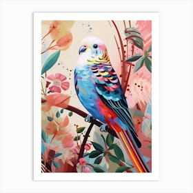 Bird Painting Collage Budgerigar 2 Art Print