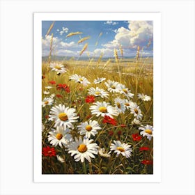 Daisies In The Meadow 6 Art Print