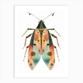 Colourful Insect Illustration Leafhopper 6 Art Print