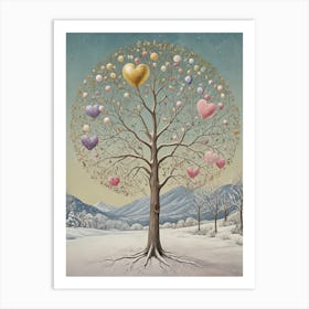 Winter Heart Tree Art Print