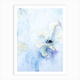 Yellow Flower With Blue Painting Art Print