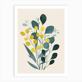 Eucalyptus Tree Illustration Flat 6 Art Print